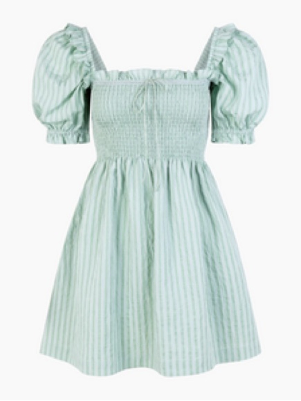 Hill House Scarlett Mini Nap Dress - Sage Green Tonal Seersucker